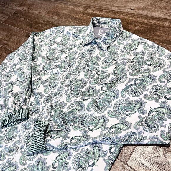 Wrangler 20X Competition Shirt Mens XLT Green Pearl Snap Western Shirt Button Up - Picture 1 of 11